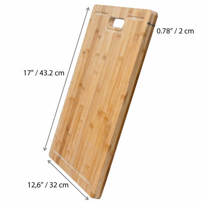 Extra Large Bamboo Cutting Board - 17x12.5 inch Wood Cutting Board for