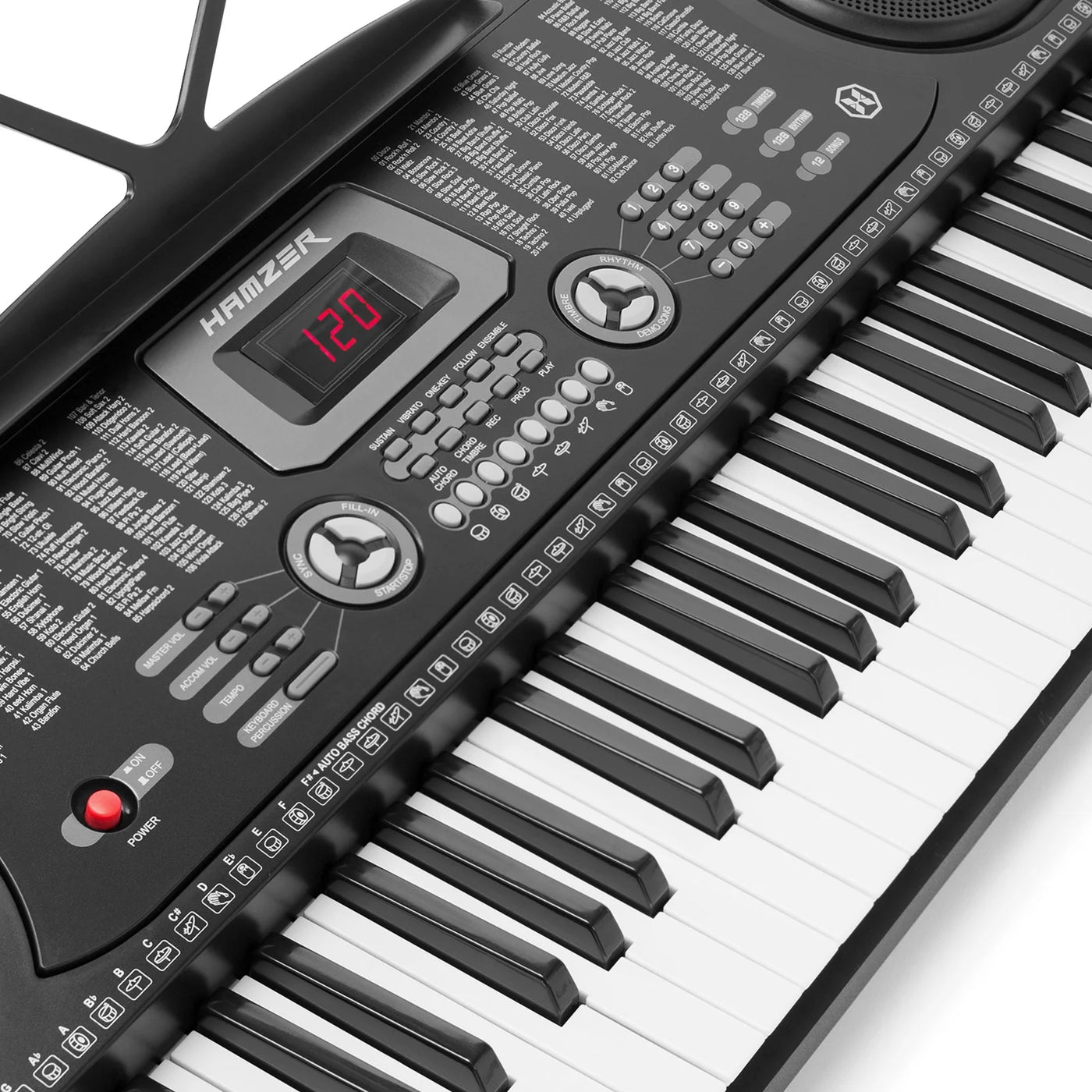 61-Key Digital Music Piano Keyboard with Microphone and Sticker Sheet