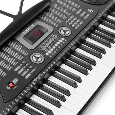 61-Key Digital Music Piano Keyboard with Microphone and Sticker Sheet