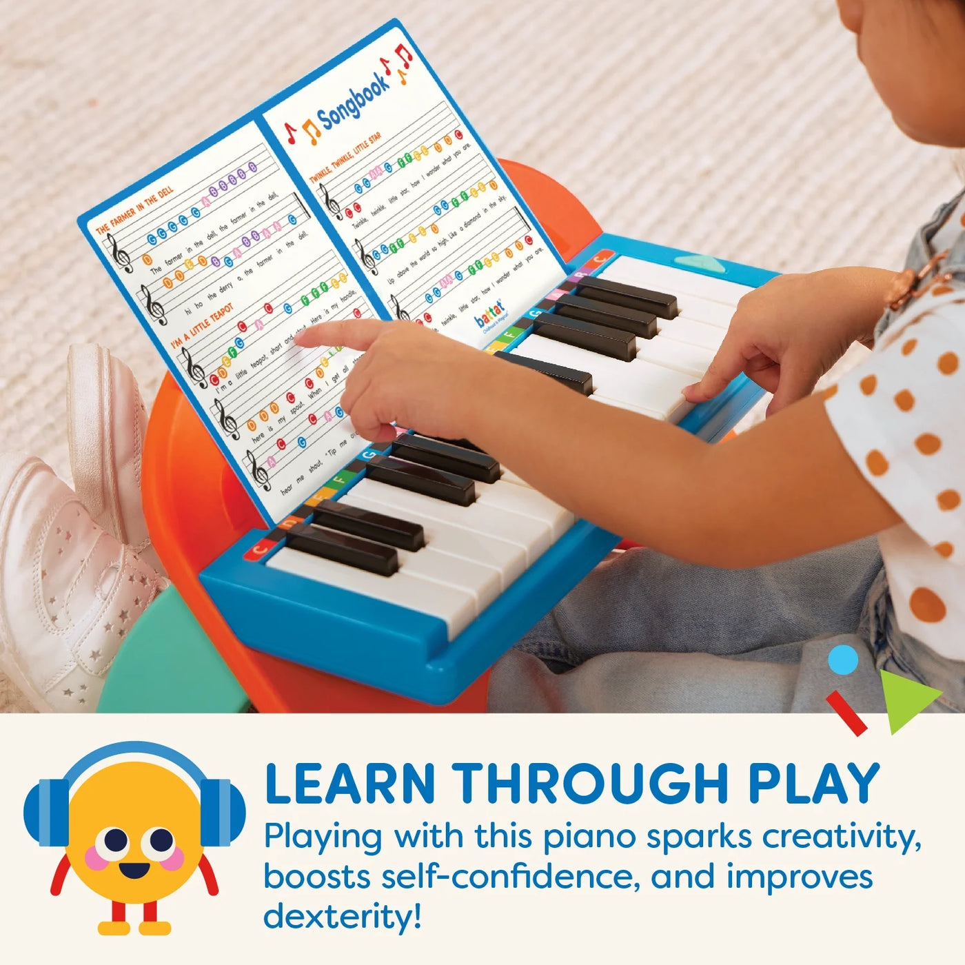 Mini Musician'S Piano with Color-Coded Keys and Music, Toddler and Preschool Toys