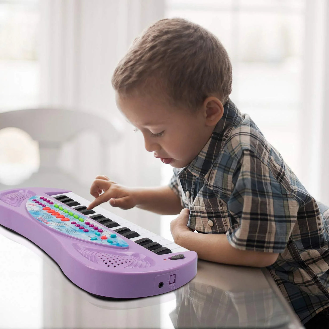 Kids Piano, Kids Keyboard 32 Keys Portable Electronic Musical Instrument Multi-Function Music Piano for Kids Early Learning Educational Toy Birthday Xmas Day Gifts (Purple)