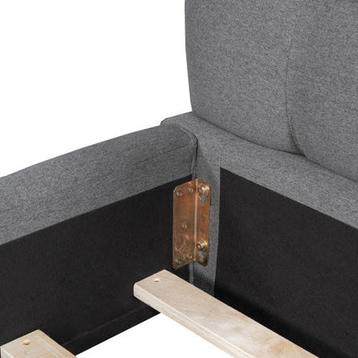 LuneluX_Home – 81.7" Upholstered Double Bed with Soft Linen Backrest