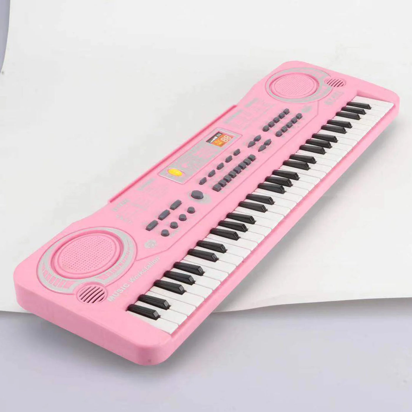 Kids Keyboard Piano,Portable 61 Keys Keyboard Electronic Digital Piano,Early Learning Educational Musical Piano Toy Keyboard for Beginners with Microphone (Pink)