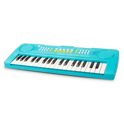 Kids Piano Keyboard, 37 Keys Electronic Digital Piano with Double Built-In Speaker, Microphone, Music Keyboard Early Learning Educational Toy Birthday Xmas Day Gifts for Kids (Blue)
