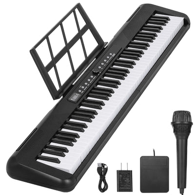 Digital Piano 88 Key with Semi-Weighted Keys, Full-Size 88 Key Keyboard Piano for Beginner, with Power Adapter, Sustain Pedal, Bluetooth, MIDI, for Beginner Professional at Home, Stage