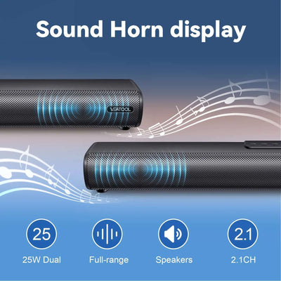 2.1Ch Sound Bars for TV, Soundbar with Subwoofer, Wired & Wireless