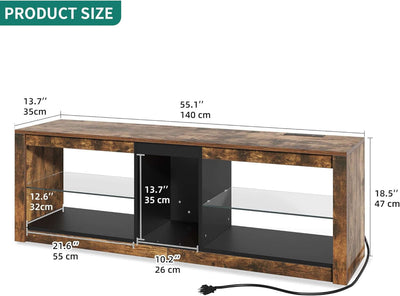 LED TV Stand With RGB Lighting And Power Outlets For 60 Inch TVs