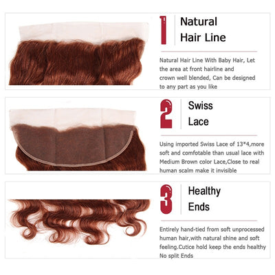 10A Grade #33 Body Wave #4 BUNDLES with CLOSURES & FRONTALS