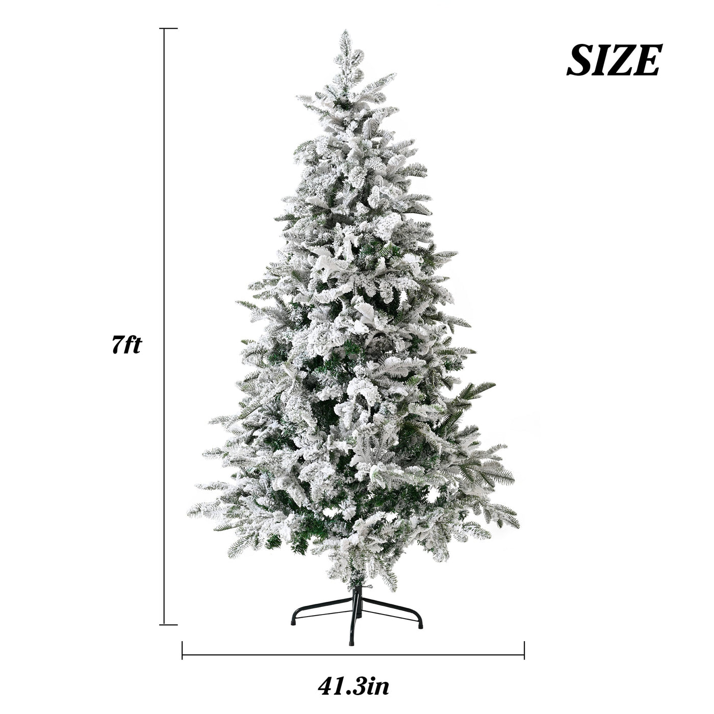 Unlit 7FT Snowy PE PVC Mixed Christmas Tree