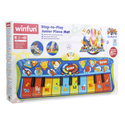 : Step-To-Play: Junior Piano Mat - Lights & Sounds, 10 Keys, 6 Instrument Sounds & 4 Animal Noises, Record & Playback, Toddler & Kids Age 2+
