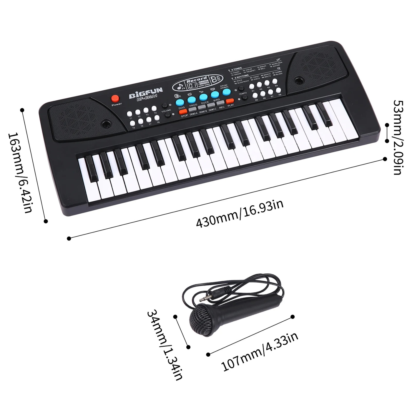 Kid Keyboard Piano, 37 Key Portable Electronic Piano Keyboard with Microphone Musical Instrument Educational Toys for Kids Boys Girls