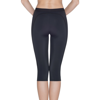 Capri Leggings Lauma Active Lady Fitness - Black capri leggings from behind, suitable for workouts and yoga.