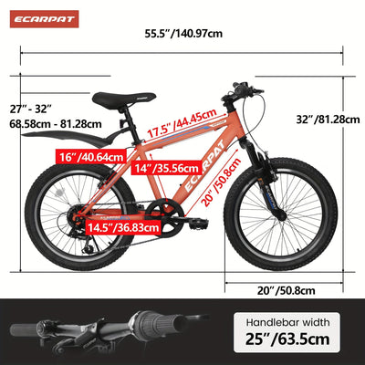 RideStart™ – 20" Kids Mountain Bike (7-Speed, Orange)