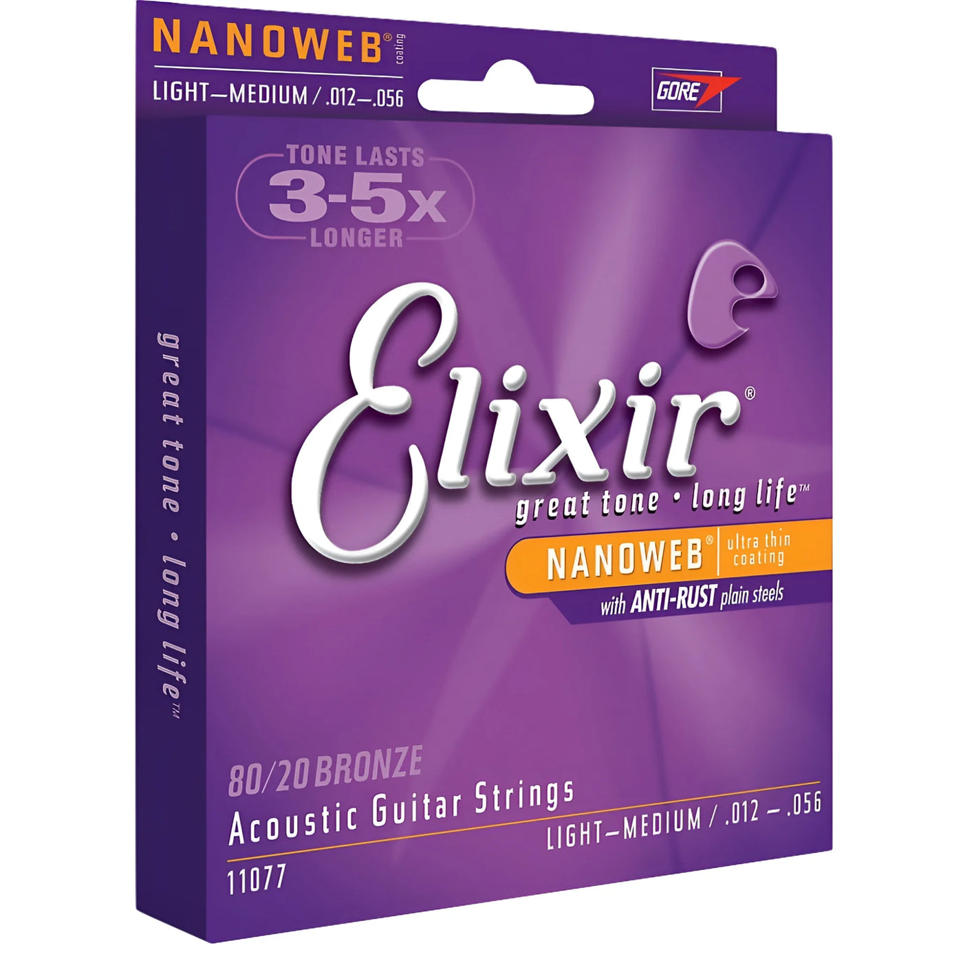 11077-U Nanoweb 80-20 Bronze Light Medium Acoustic Guitar Strings Set