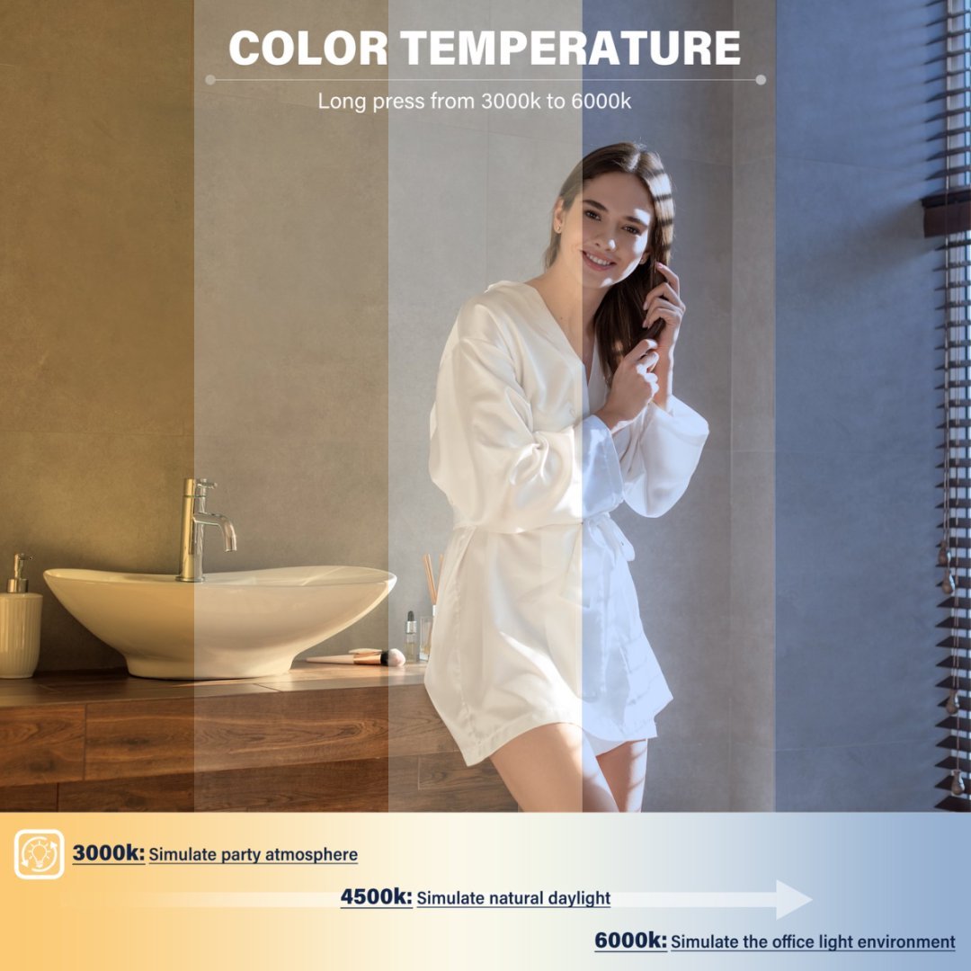 LuneluX_Home – Smart LED Bathroom Mirror with Anti-Fog & Touch Control