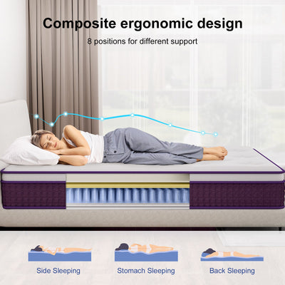 LuneluX_Sleep – 12-Inch Hybrid Mattress with Pocket Springs | Medium