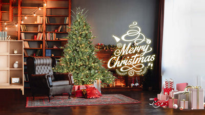 9FT Full-Shape Christmas Tree with 1100 UL Lights – PE/PVC Mixed