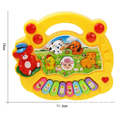 Baby Music Keyboard Piano Drum Set, Baby Piano Light up Animal Musical Toys,Infant Piano Toys for 1-3, Toddler Piano 6 12 18 24 Months Early Educational Toys