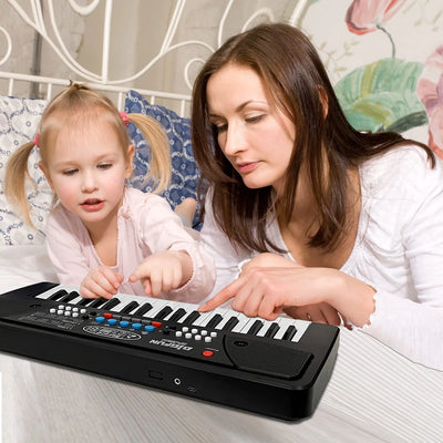 Piano Keyboard for Kids, 37 Keys Portable Electronic Keyboards Piano for Kids with Microphone - Music Piano Toys for Children (Black)