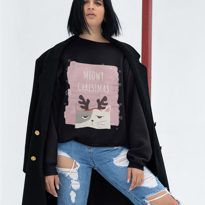 Women Meowy Christmas Sweatshirt