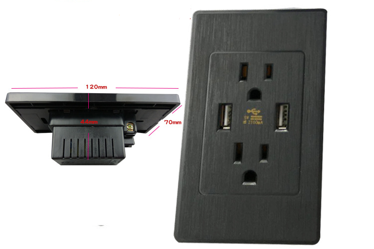 Smart House Dual USB Wall Socket US Plug -White