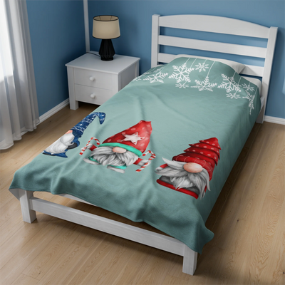 Gnome Holiday Plush Blanket Throw