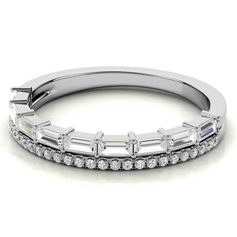 White Gold Moissanite Round Shape Ring – LR00200