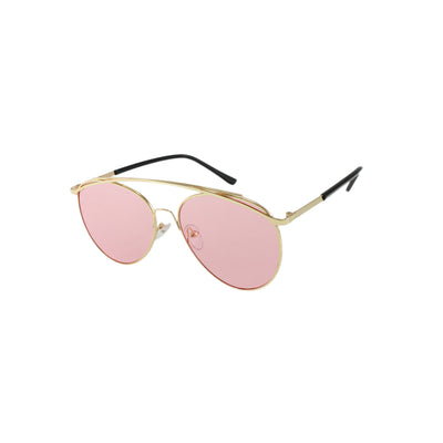 Jase New York Lincoln Sunglasses in Pink with unique brow bar and UV400 protection.