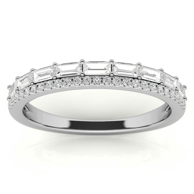 White Gold Moissanite Round Shape Ring – LR00200