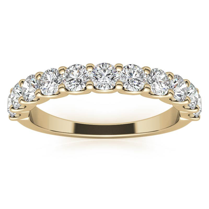 Yellow Gold Moissanite Round Shape Band – LR00115