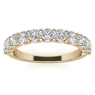 Yellow Gold Moissanite Round Shape Band – LR00115