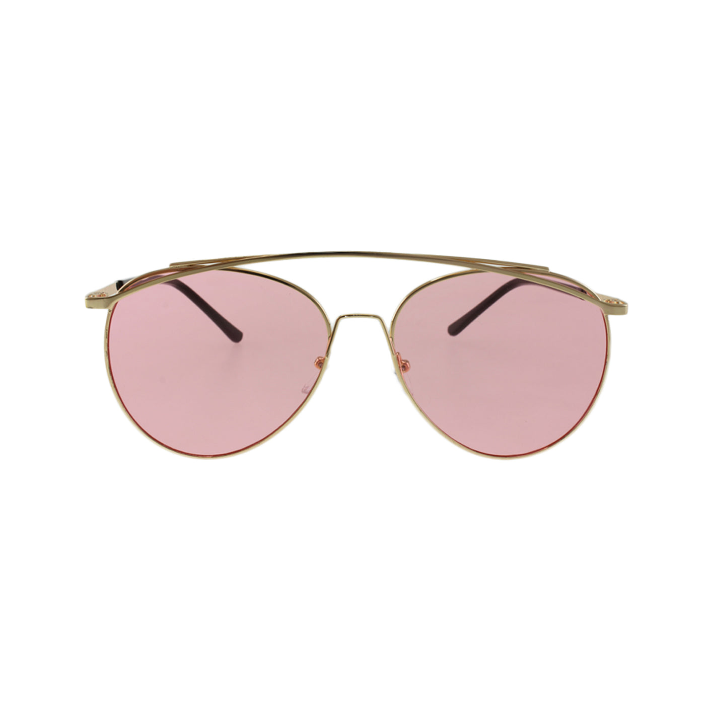Jase New York Lincoln Sunglasses in Pink with metal frame and unique brow bar design.