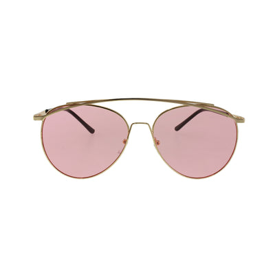 Jase New York Lincoln Sunglasses in Pink with metal frame and unique brow bar design.