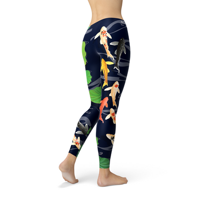 Womens Koi Fish in Pond Leggings