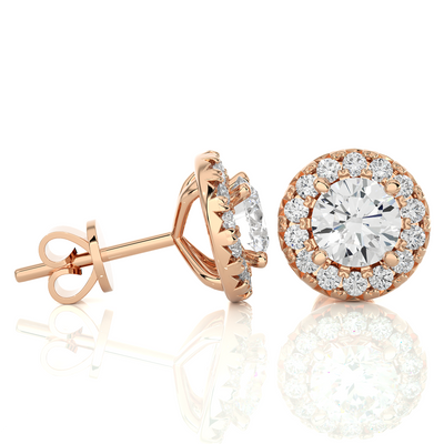 Rose Gold Moissanite Round Shape Detachable Earring – WE0081