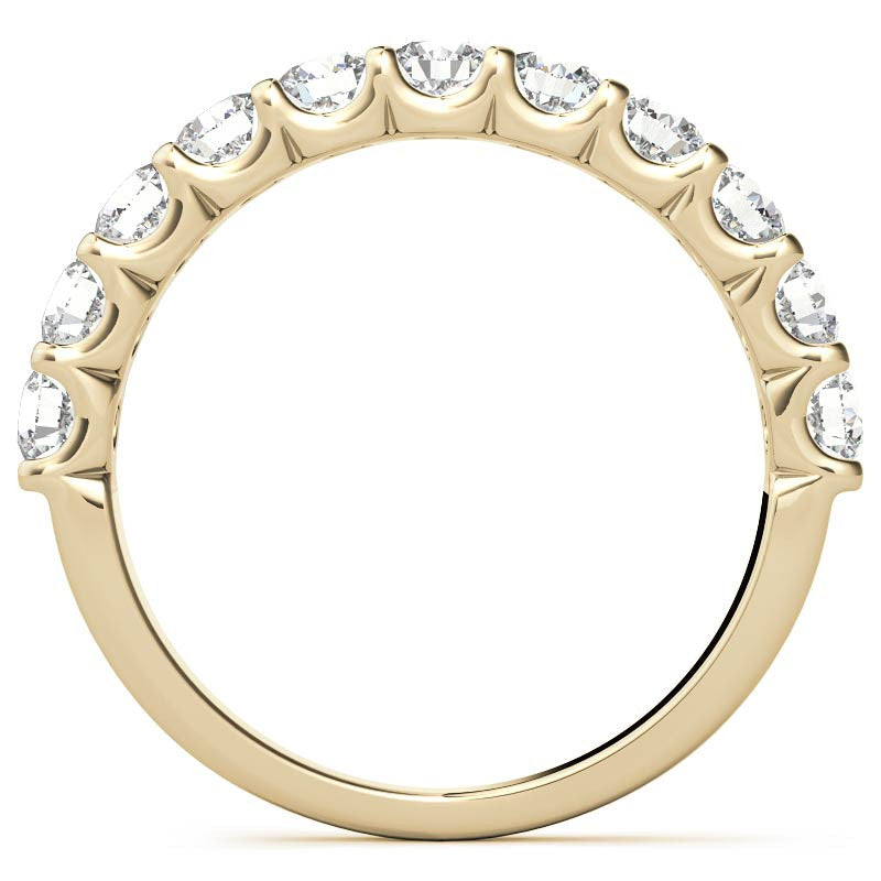 Yellow Gold Moissanite Round Shape Band – LR00115
