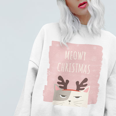 Women Meowy Christmas Sweatshirt