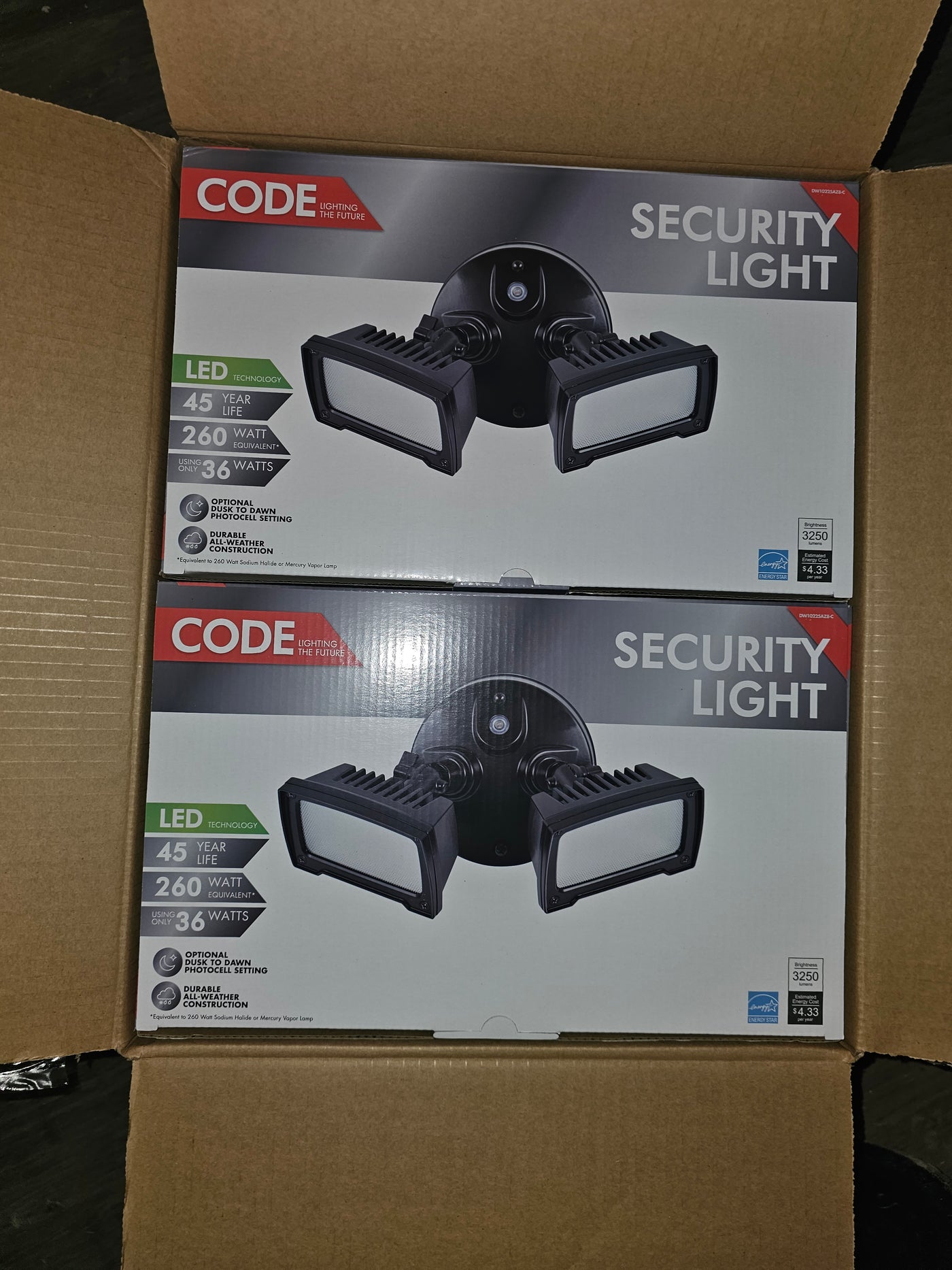 2 Pack Bundle Dual Directional Outdoor 120 volt LED Security Light