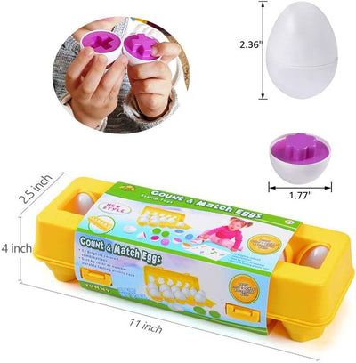 Easter Matching Eggs Connect Eggs Parlour Games Toys Gifts for 1 2 3 Years Old Kids Toddler Baby Girls Boys Shape Color