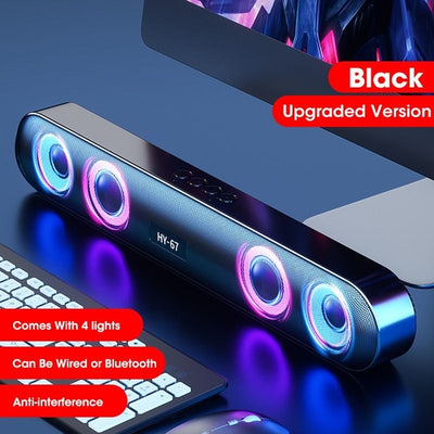 PC Soundbar Wireless 6D Surround Speaker Bluetooth 5.0 Home Wired