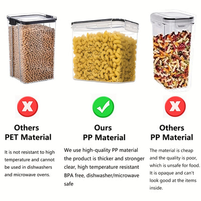 6 Pcs Airtight Food Storage Containers - BPA-Free Kitchen Pantry