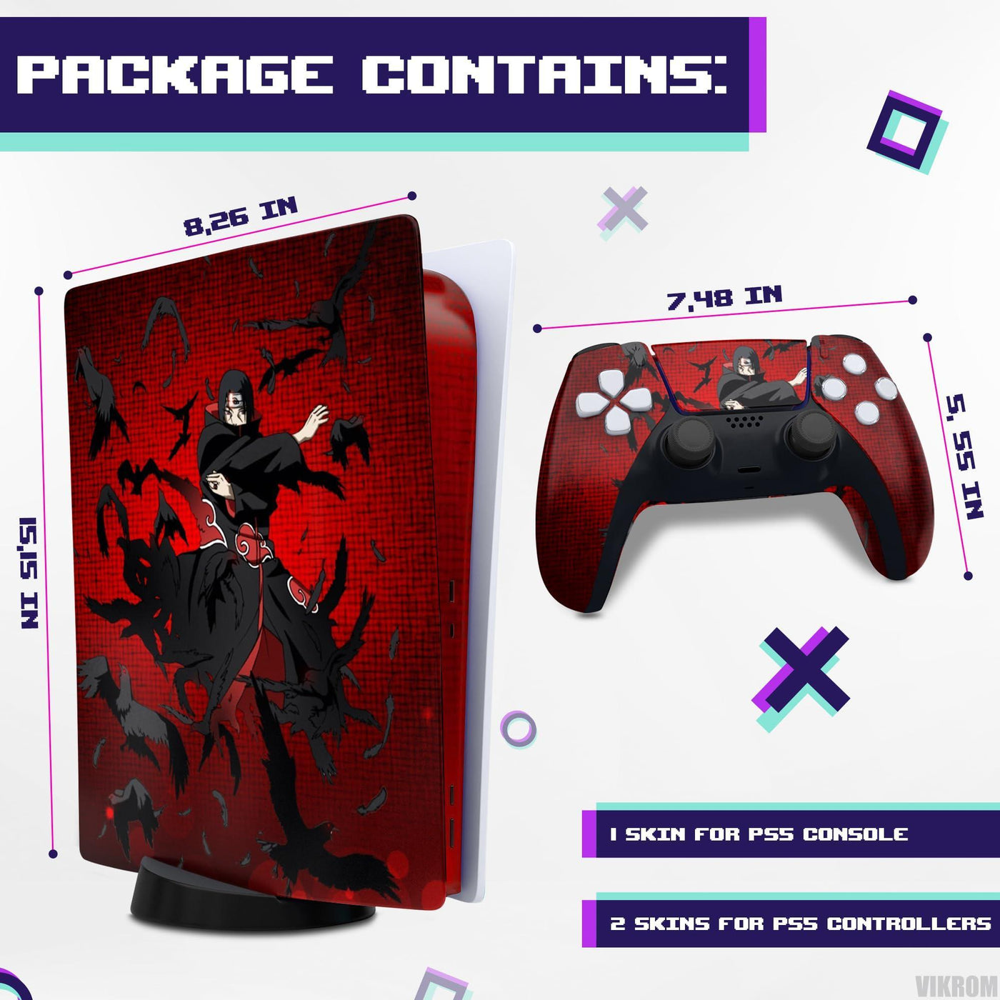 PS5 Console Controller Wrap Vinyl Sticker   PlayStation 5 Console