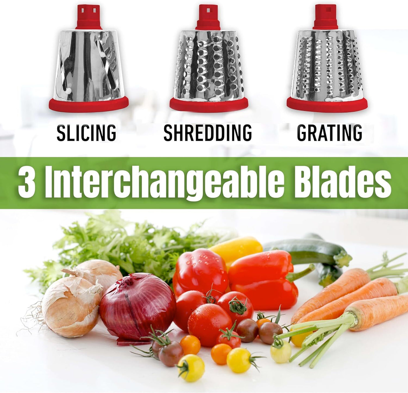 Rotary Cheese Grater with Handle, Cheese Grater Hand Crank, Fast Cutting Grater