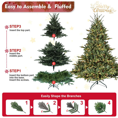 9FT Full-Shape Christmas Tree with 1100 UL Lights – PE/PVC Mixed