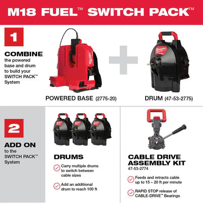 M18 FUEL 18-Volt Lithium-Ion Brushless Cordless Drain Cleaning Switch Pack Drum (Drum Only)