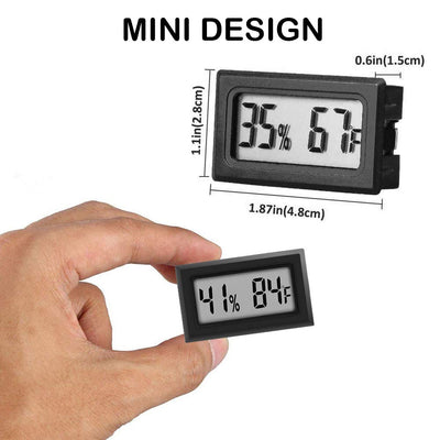 Mini Thermometer Hygrometer, Large Number Fahrenheit LCD Display Digital Temperature Humidity Meters Gauge Indoor for Greenhouse, Garden, Cellar, Fridge (10-Pack)