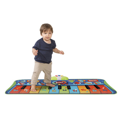 : Step-To-Play: Junior Piano Mat - Lights & Sounds, 10 Keys, 6 Instrument Sounds & 4 Animal Noises, Record & Playback, Toddler & Kids Age 2+