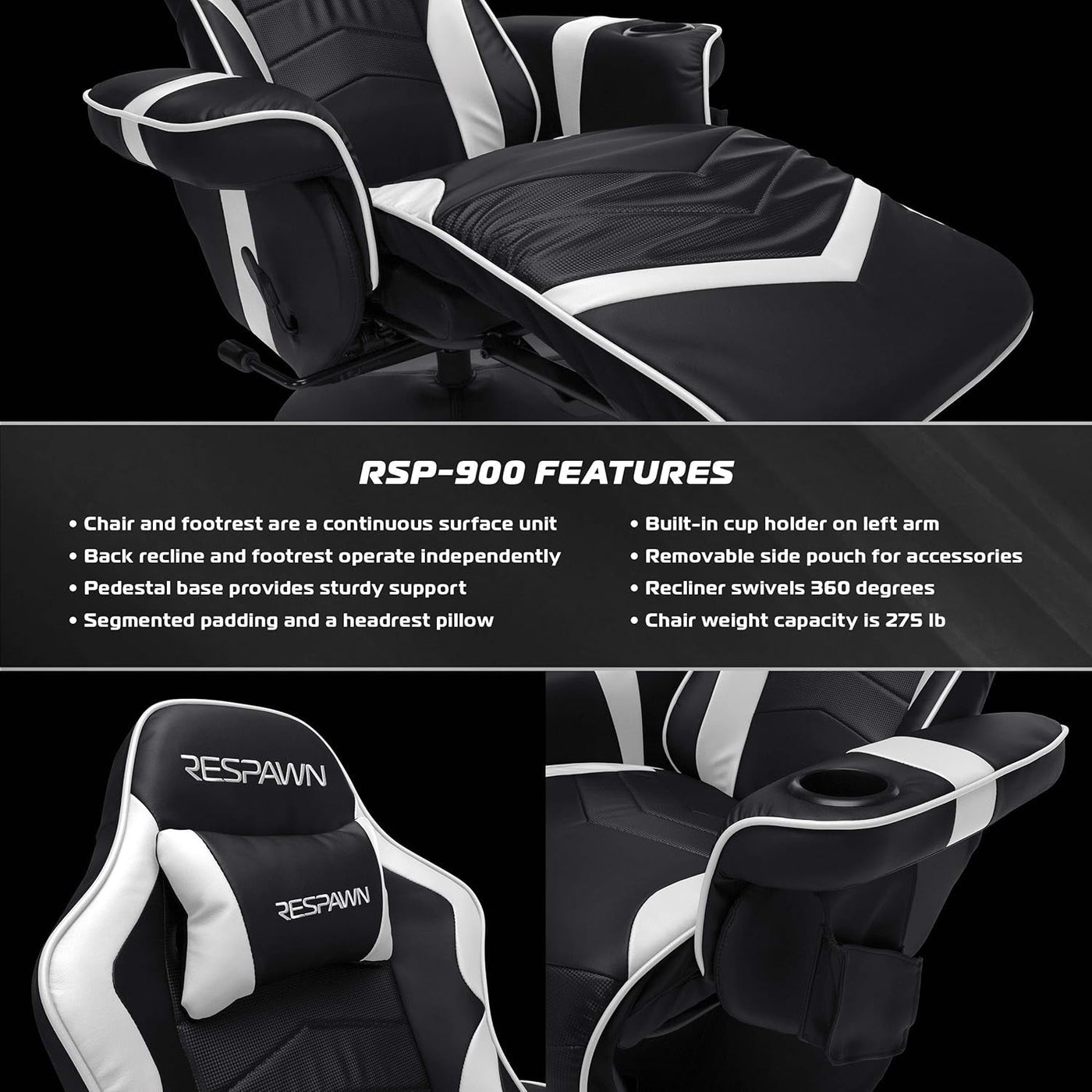 900 Gaming Recliner - Video Games Console Recliner Chair, Computer