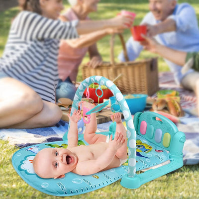 3-In-1 Baby Play Mat & Activity Gym for Infant, Blue
