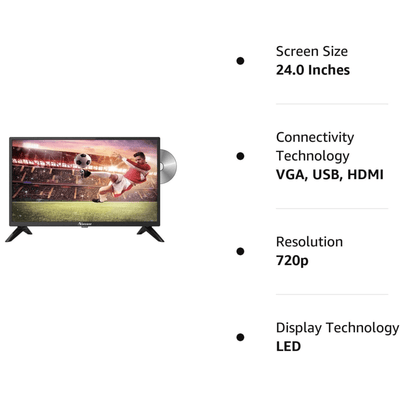 Norcent 24 Inch 720P LED HD Backlight Flat TV DVD Combo with